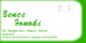 bence homoki business card